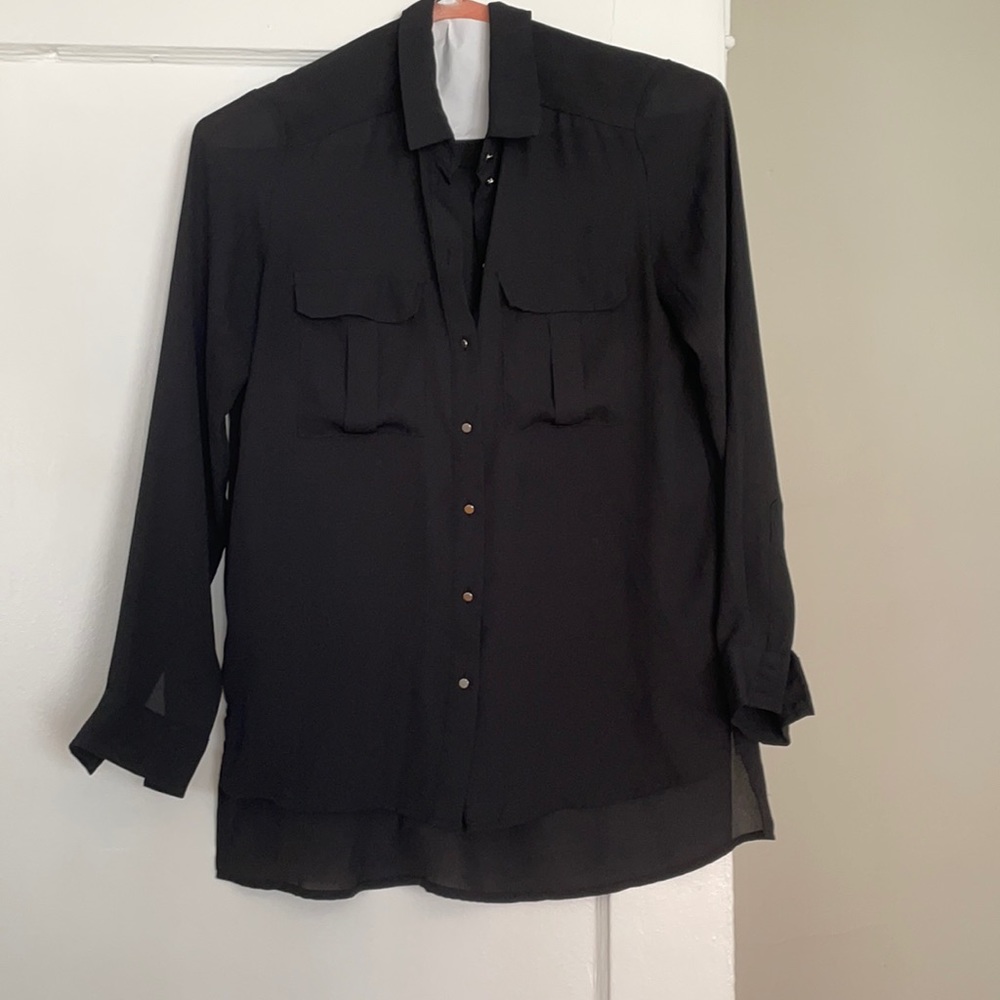 Black button down top